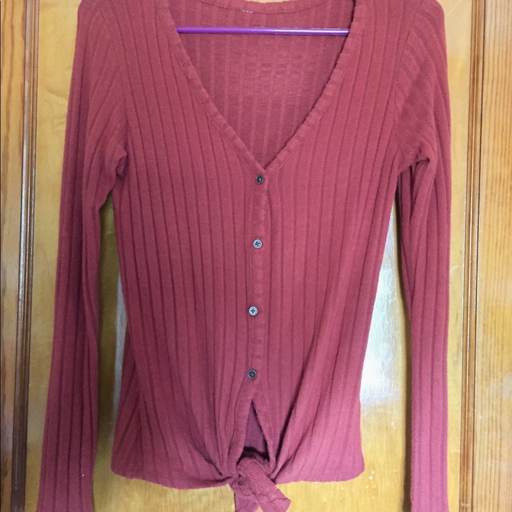 Coral Top with Knotted Bottom